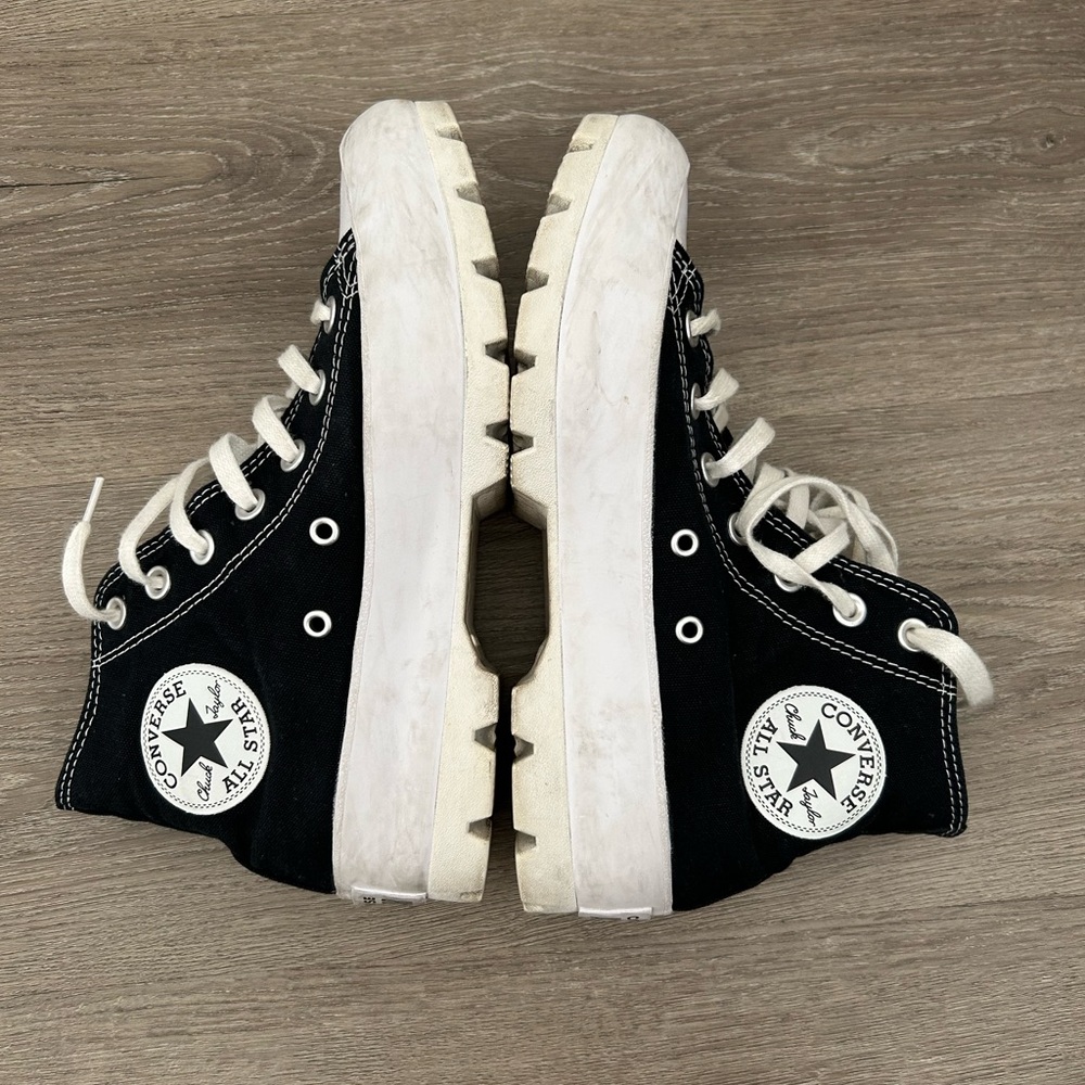 Converse Black and White High-Top Sneakers with Platform Sole